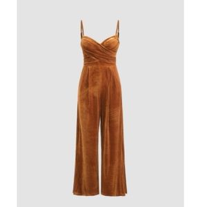 Cider velvet cross wide leg jumpsuit. Size XL. Like new.